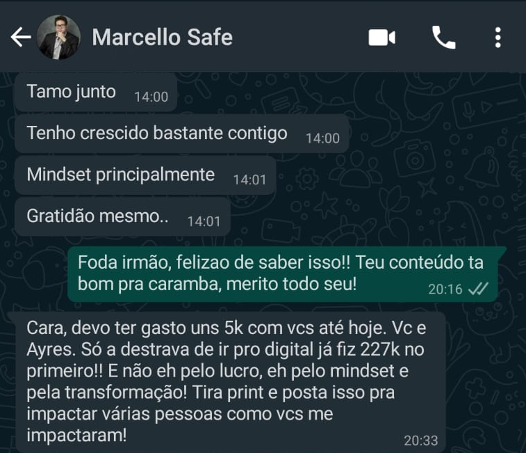 Depoimento real de aluno da Mentoria O Fim da Indicação 2